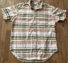 RIDGECUT TOUGHWEAR Shirt Mens Large Plaid Blue Green Tan Red Work Tough Button