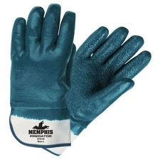 MCR Safety 9761R 24-Pc Predator Prem. Nitrile-Coated Gloves - L, Blue/White New
