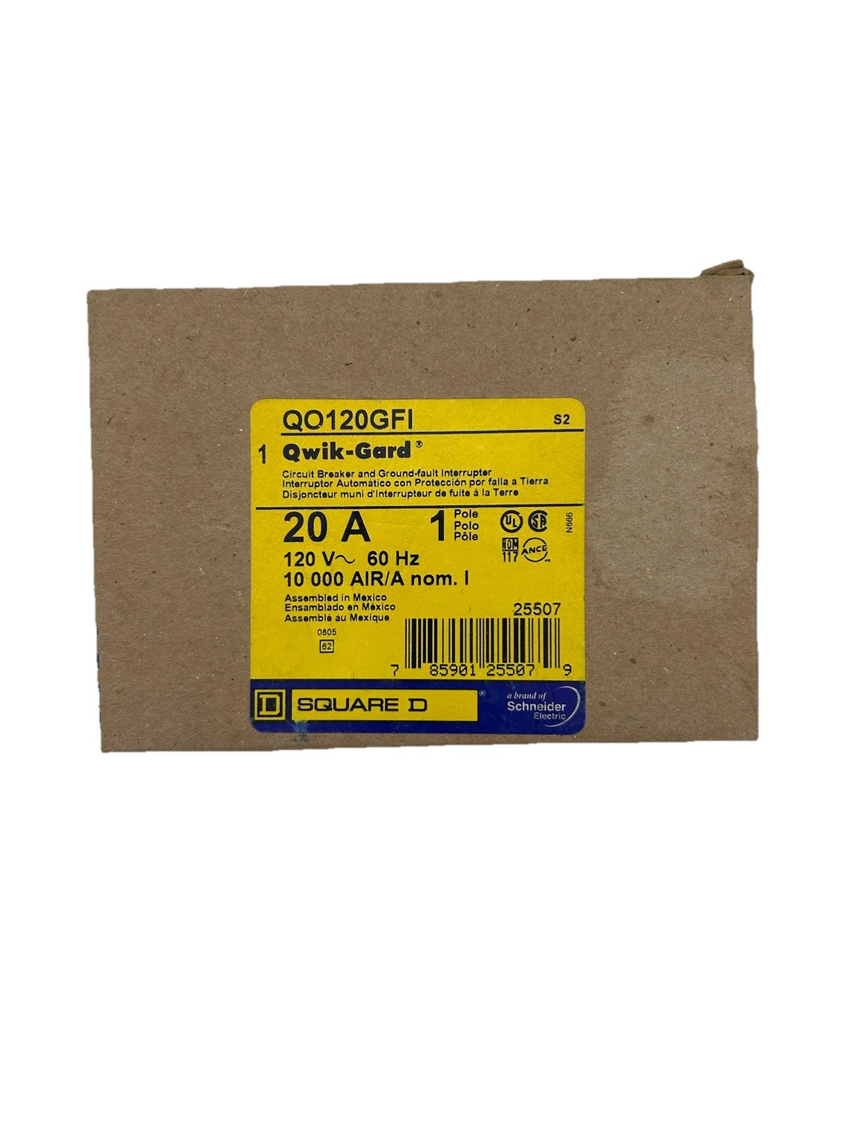 Square D QOB120GFI 20A Single Pole Circuit Breaker for sale online
