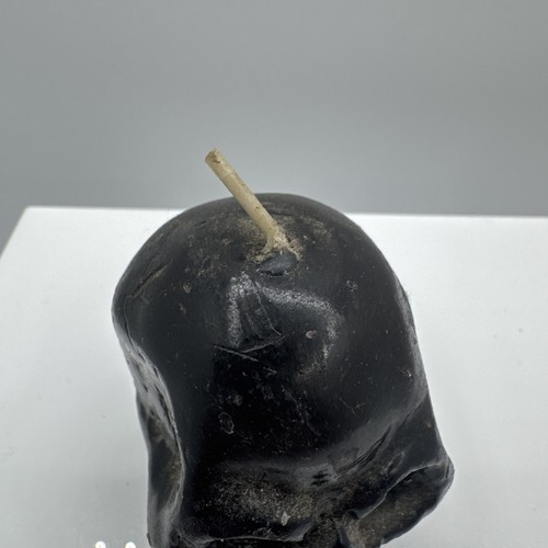 Skull Candle Black Halloween Decoration Gothic Home Decor Wax Candle Unused 2" - Picture 2 of 6