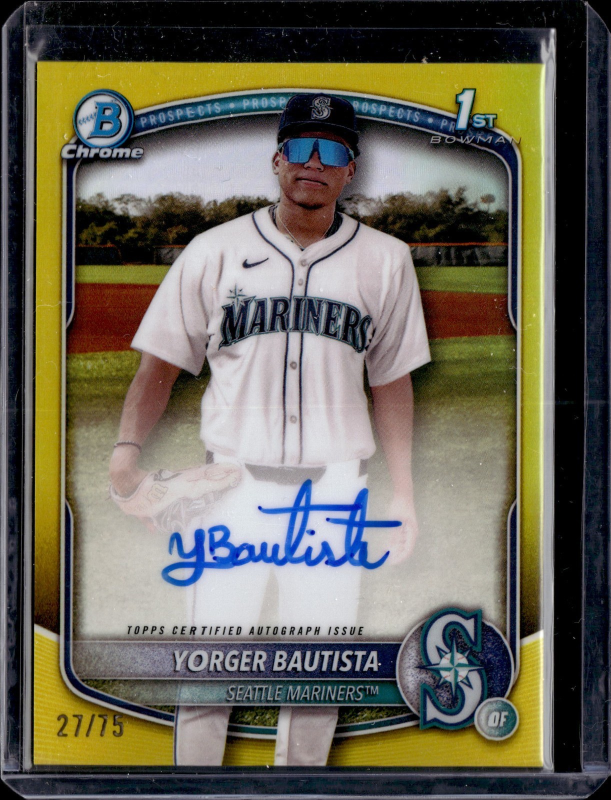 2025 Bowman Chrome YORGER BAUTISTA 1st Bowman Auto Yellow Refractor /75 #CPA-YB