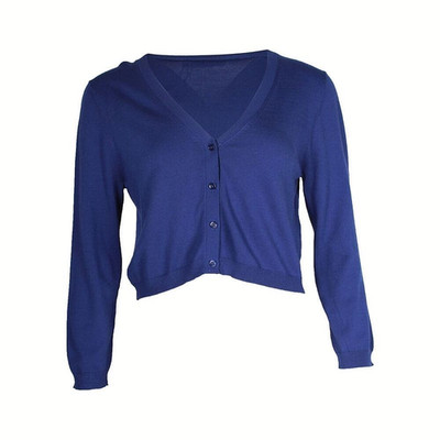 Weekend Max Mara Royal Blue Button Cardigan Sweater Top Women's Size S/M Italy 