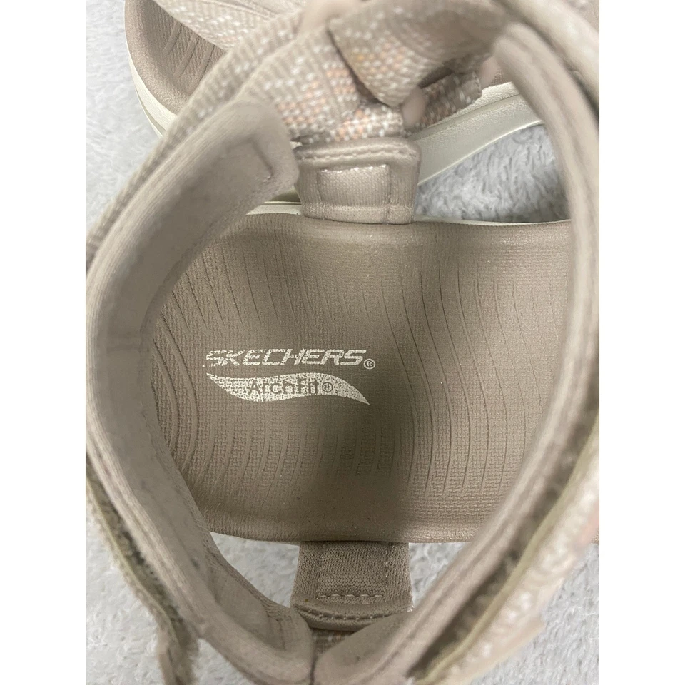 Sandalias Skechers 7 para mujer Go Walk Arch Fit Affinity oscuro topo cómodas informales Foto 3 de 4