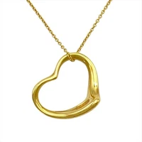 Tiffany & Co. Elsa Peretti Open Heart Necklace 22mm 18K Yellow Gold 4.9g