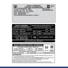 Oem Emission Control Information Decal Sticker Replacement Honda Nissan Gm