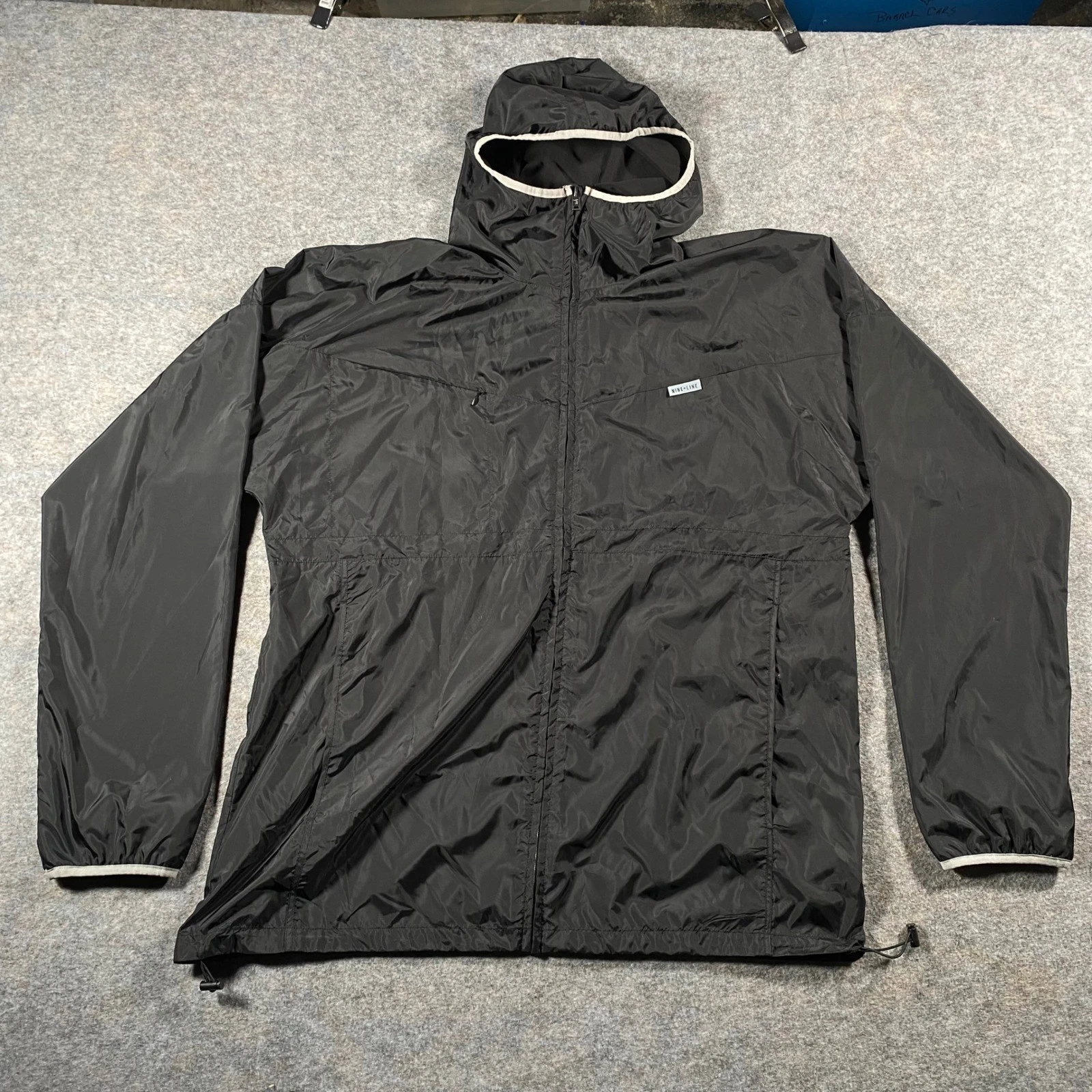 Nine Line Mens Black Windbreaker Hooded Jacket 3XL Lightweight Flag Vented