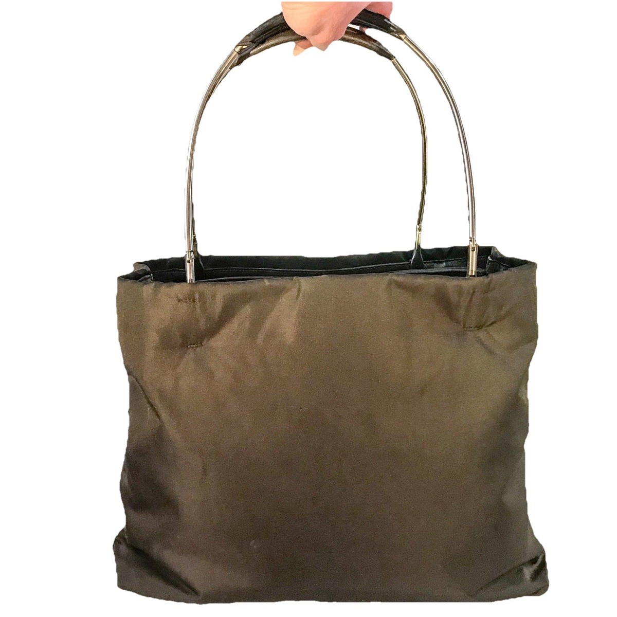Prada Tessuto Tote Bag prada nylon tessuto tote bag Metal Handles