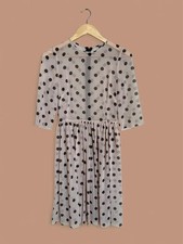 dolce and gabbana staff sheer pink and black polka dot dress