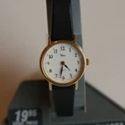 Vintage NOS Ladies Timex Gold Tone Black Band Watch New Battery