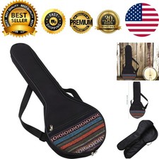 4 String Banjo Gig Bag with Padded Cushion Ethnic Style Design, 25.00 Inches