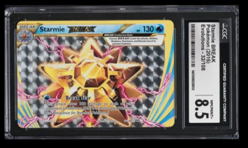 2016 Evolutions Starmie BREAK CGC 8.5 English #32/108 Prism Holo - Miscut (MC)