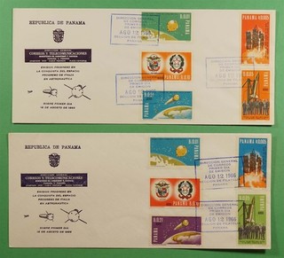 DR WHO 1966 PANAMA (2) FDC SPACE IMPERF PERF R79567