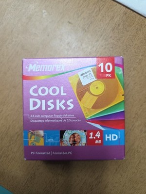 10 Pack Memorex 2HD 3.5'' Computer Diskettes PC Format Cool Disks New