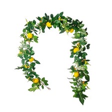 6 Ft Artificial Lemon Garland, Spring Greenery Garland with Lemons and Flower...