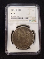1894-O MORGAN SILVER DOLLAR $1 UNITED STATES MINT NGC GRADED F12