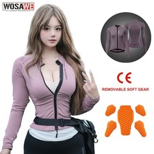 WOSAWE Women Motorcycle Soft Armor Shirt Breathable Shoulder/Back/Elbow Pad Gear