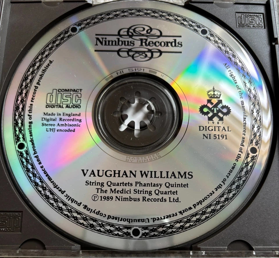 Vaughan Williams - String Quartets etc.- Medici Quartet - Nimbus CD NI 5191 - Image 4 of 4