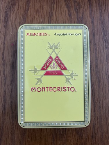 Montecristo Memories Imported Fine Cigar Empty Metal Tin - Cigarillos - Holds 6
