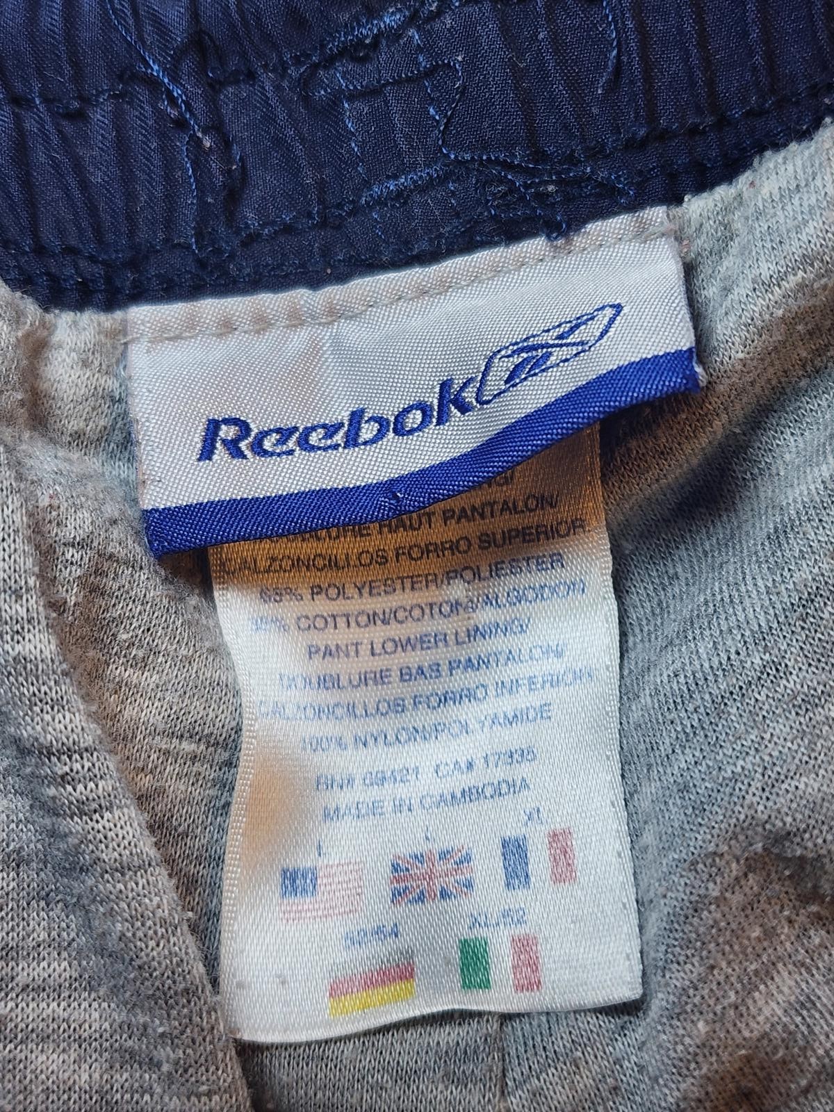 VTG Y2K Reebok Track Pants Wide-leg Ankle Zip Men's L Baggy Striped Blue Fleece thumbnail 5