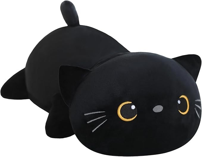 Weighted Black Cat Plush, Weighted Black Cat Stuffed Animal, Cute Plushies Soft