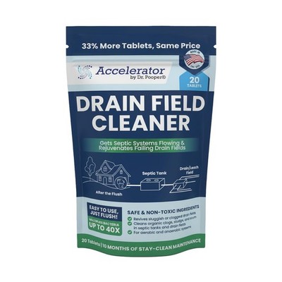 Accelerator by Dr. Pooper Drain Field Cleaner Tablets (20 Count) - Septic Tan...
