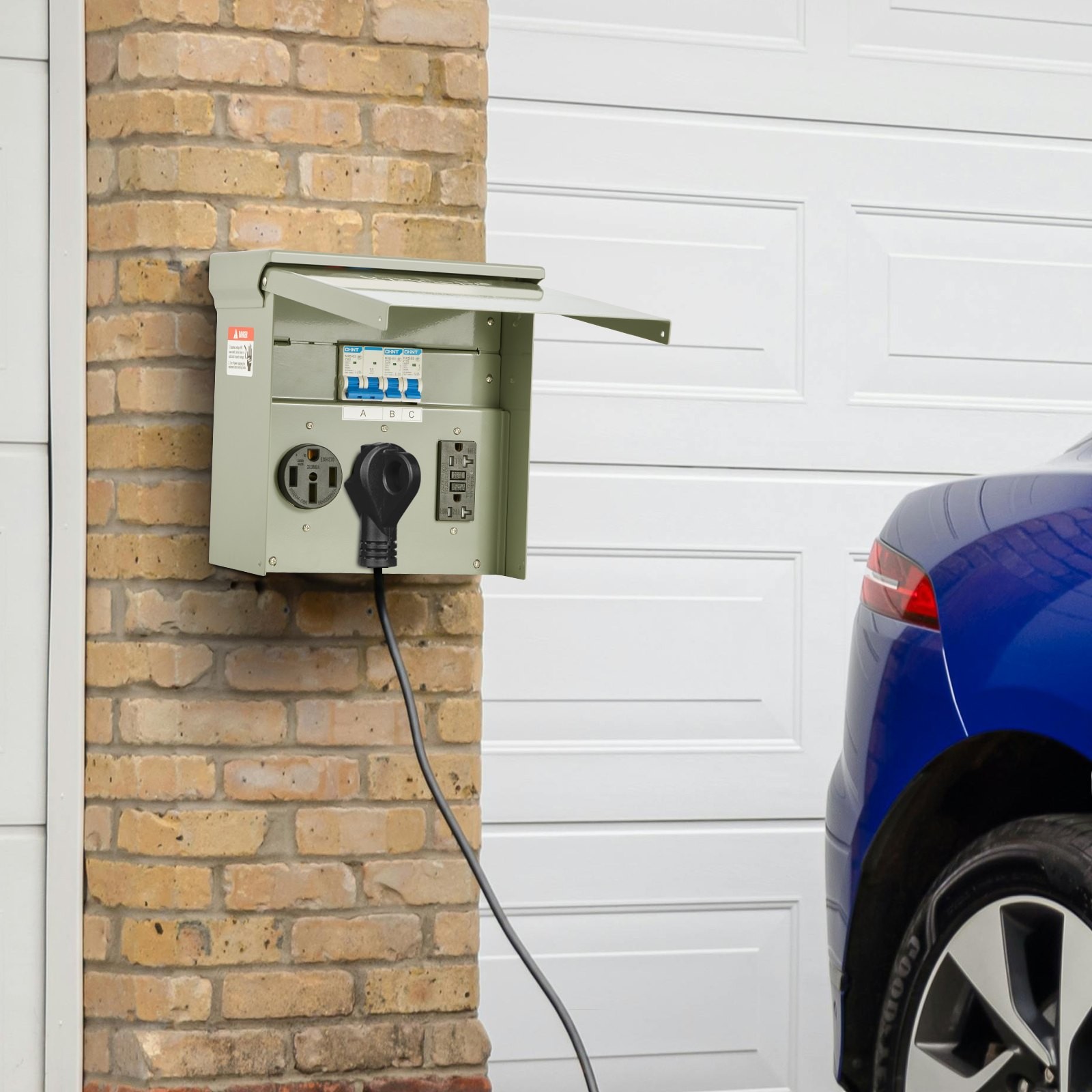 VEVOR Temporary Power Outlet Panel,20 30 50 Amp,RV EV Electrical Outlet Panel,w/