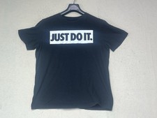 Nike Tee T Shirt JUST DO IT Short Sleeve Black Men's Size Medium Crewneck
