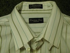 vtg CHRISTIAN DIOR monsieur shirt USA MADE no iron lightweight quick dry mens LG