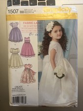 Simplicity Sewing Pattern Bridesmaids Occasion Dress Childs Age 4 5 6 7 8 1507