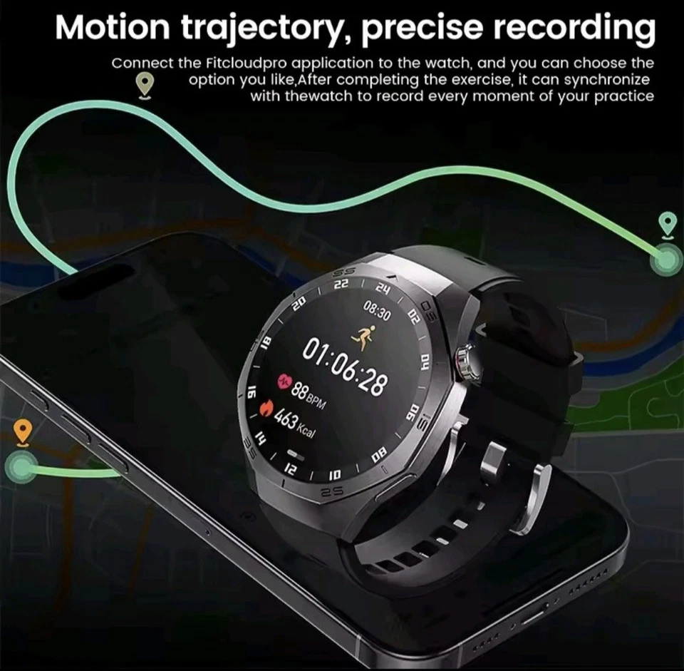 GT5 PRO Waterproof Smart Watch NFC GPS Tracker AMOLED Bluetooth Men Women - Image 4 of 4