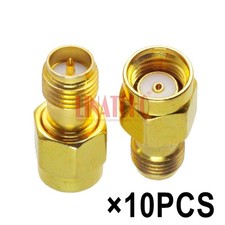 10PCS A Lot 50 ohm Reverse Pin RP SMA Male to RP SMA Female Adpator RF Connector