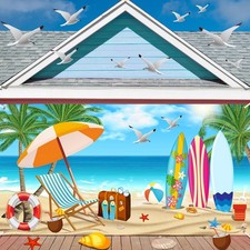 Moukeren Summer Garage Door Decorations 6 x 13 ft Large, Multicolor