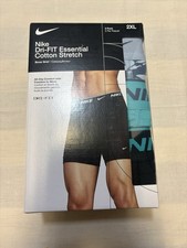 Nike Dri-FIT Essential Cotton Stretch Men's Boxer Briefs 2XL Blue Multicolor