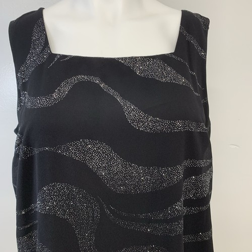 Dress Barn Collection Formal Dress 22W Black Silver Sparkle Jacket Event Cruise - Picture 7 of 16