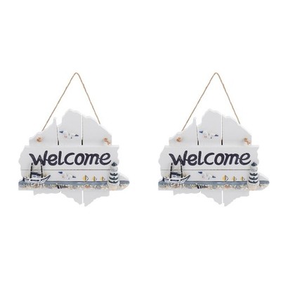 2 Pieces Tür Willkommensschild Welcome Haustür Türhänger-Tags Hängendes