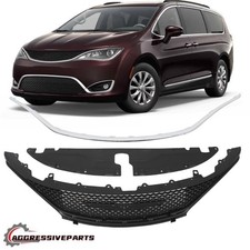 3pcs Front Grille Wtrim Panel Valance Cover For 2017-20 Pacifica 68228996ac