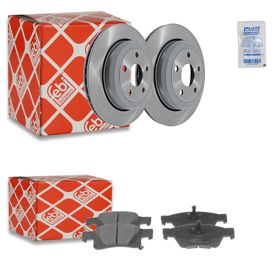 2x Febi Bremsscheiben Ø330mm + Beläge Hinten passend für Jeep Grand Cherokee 4
