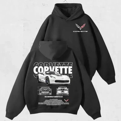 Corvette C7 Hoodie, Classic Chevy Sports Car Graphic Pullover