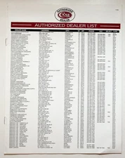 Case XX Authorized Dealer List November 2004 Hardware Store Directory