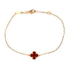 Van Cleef Arpels Sweet Alhambra Bracelet 18K Rose Gold and Carnelian