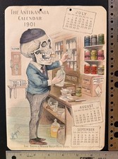 1901 Antikamnia Authentic Calendar Page July Aug Sept Things Which Keep Him Busy