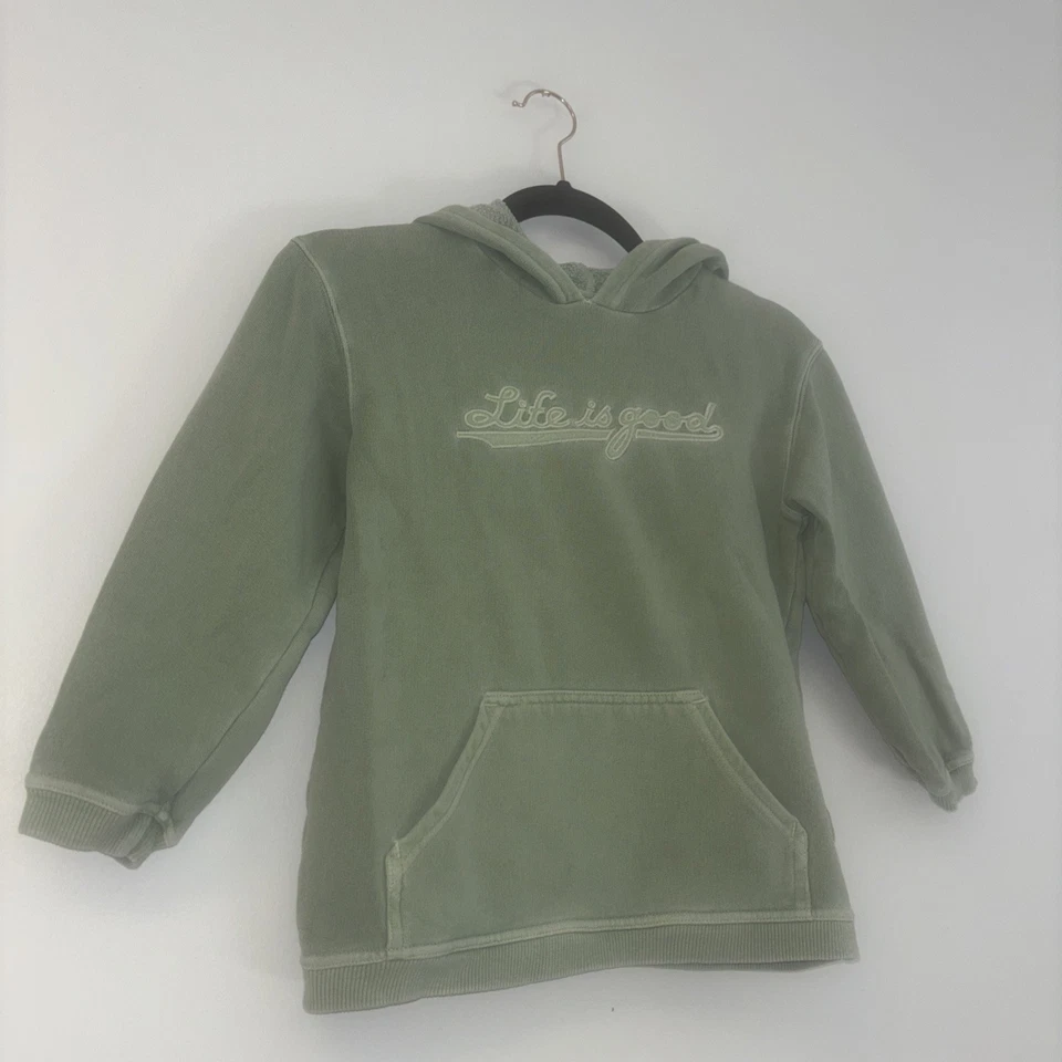 Life Is Good Sudadera Niños Niñas Xs 4-7T Pullover Sudadera con Capucha Verde Algodón Acogedor Foto 2 de 4