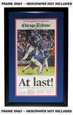 11x22 Newspaper Frame With Blue and Red Double Mat UV Acrylic and Acid Free