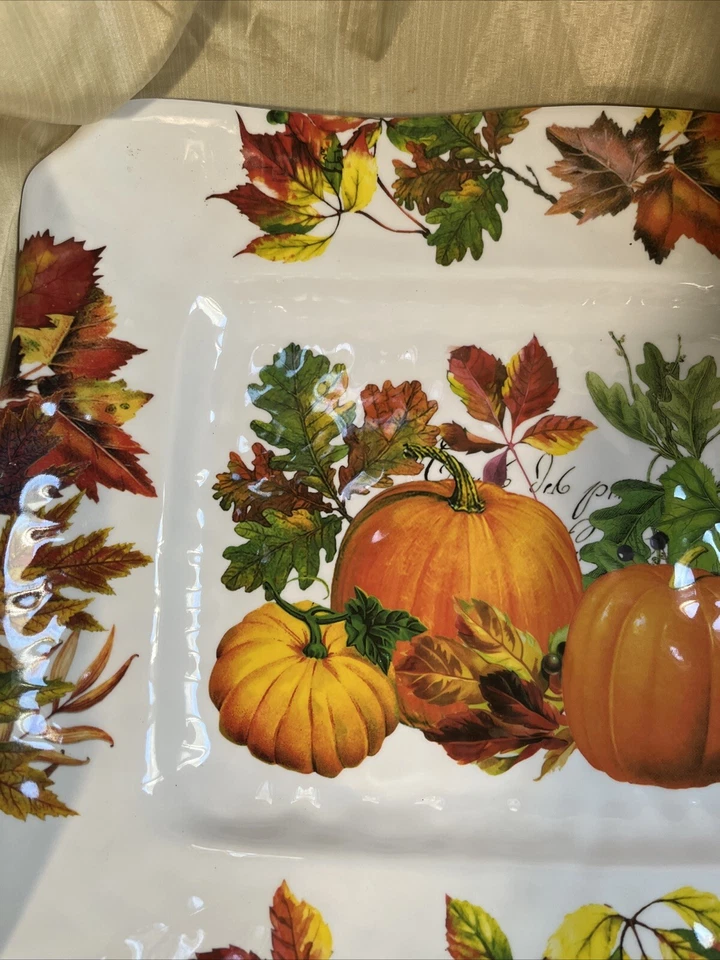 Michel Design Works Pumpkin Melody Melamine Large Platter- RARE - Image 2 of 4