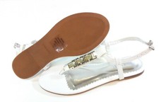 Youth Girls Kids Nine West Shayne 2 White Patent Dress Up Flats Shoes 