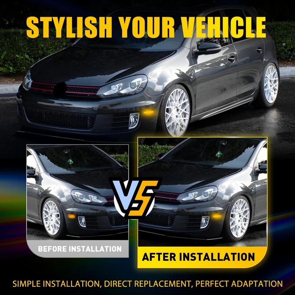 2-20X Para VW MK6 Golf GTI 2010-2014 Ámbar Secuencial LED Marcador Lateral Luz Humo Foto 3 de 4