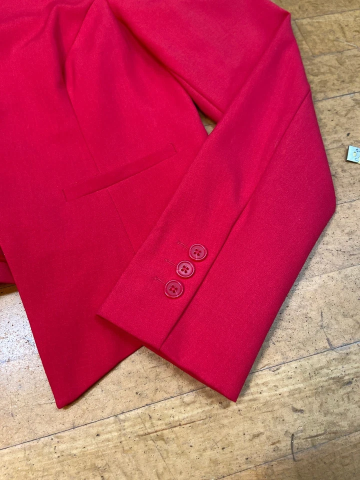 HERMOSO BLAZER ROJO Blazer Rojo Lavandería Para Mujer Manga Larga Mezcla Viscosa Talla 8 Foto 4 de 4