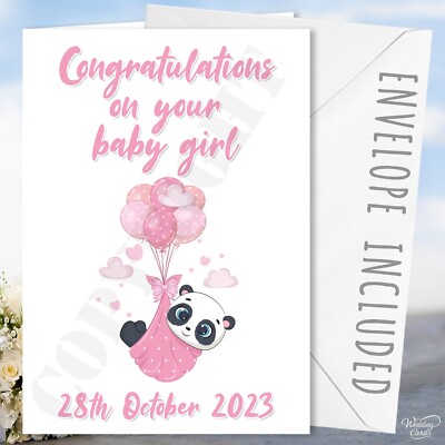 Glückwunschkarte zum Baby Mädchen oder Baby Junge Virus rosa blau Ankunft