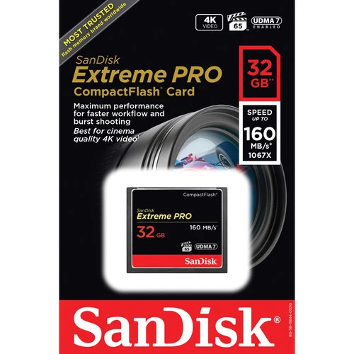 SanDisk 32GB Extreme Pro CompactFlash Memory Card (160MB/s) - Authorized Dealer - Image 2 of 2