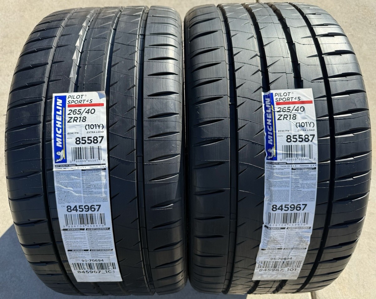 Set of TWO BRAND NEW 265/40ZR18 Michelin Pilot Sport 4S PS4S Tires